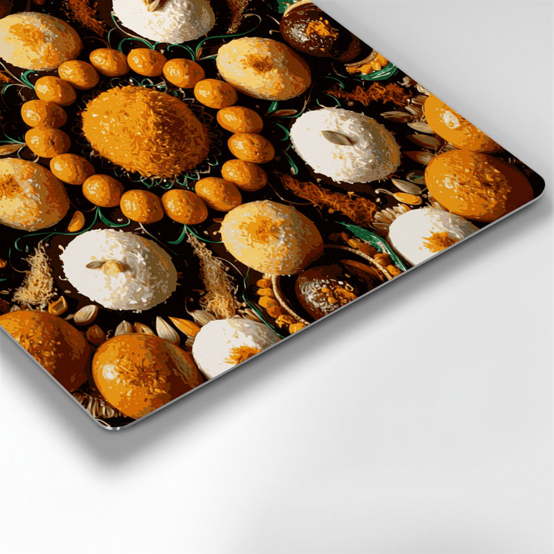 Desserts, art mural brun en métal Ladoo, H 32 po x l 32 po