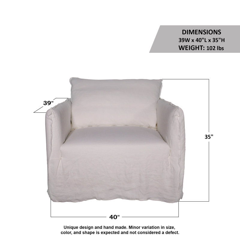 Linen Swivel Slipcovered Armchair