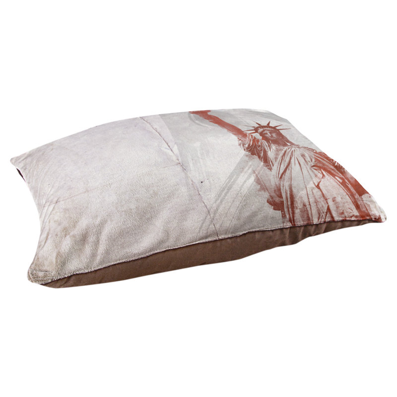 Oreiller statue of liberty designer Burkhardt, L 32,5 po x l 42,5 po, Rouge / brun foncé
