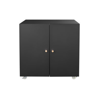 Black Metal Double-Door Printer Cabinet - 360° Lockable Casters, Crafted From Steel, Adjustable Shelves, Waterproof And Not Easy To Wear, Modern Desig by Ebern Designs