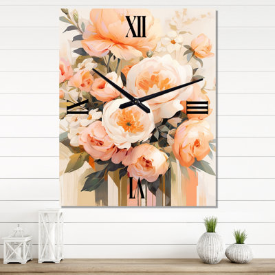 Bolindale - Horloge murale pivoine