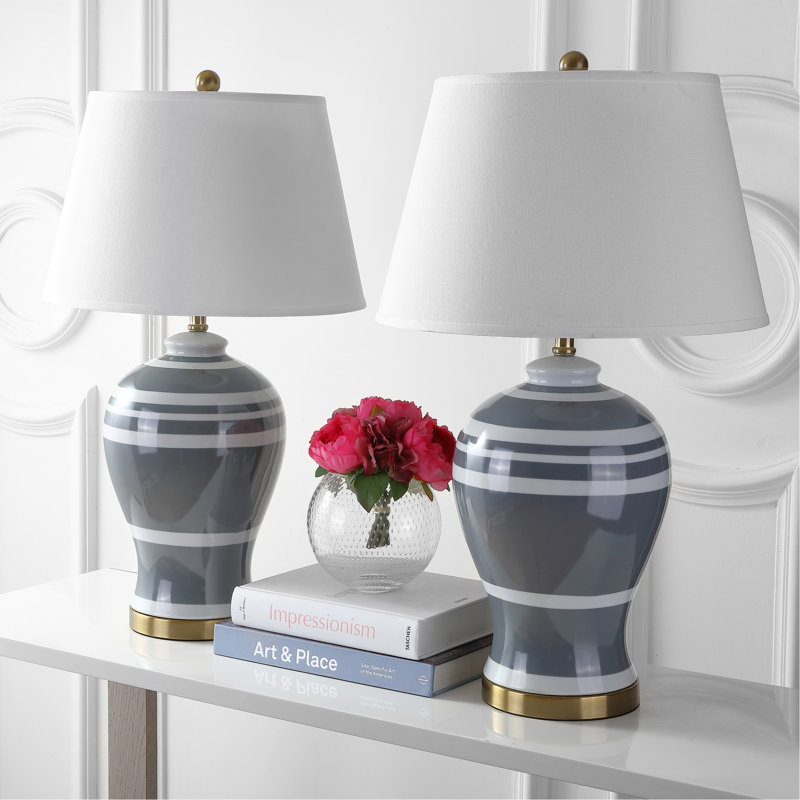 Ceramic Table Lamp, Gray