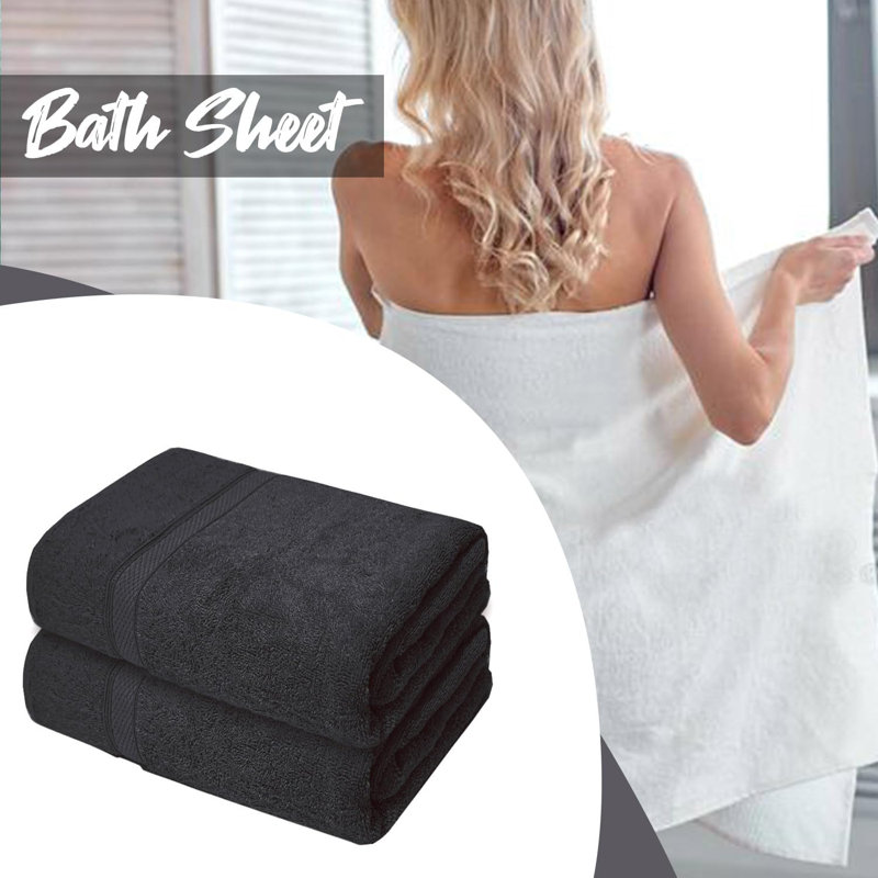 Nayim Turkish Cotton Bath Sheet, Black