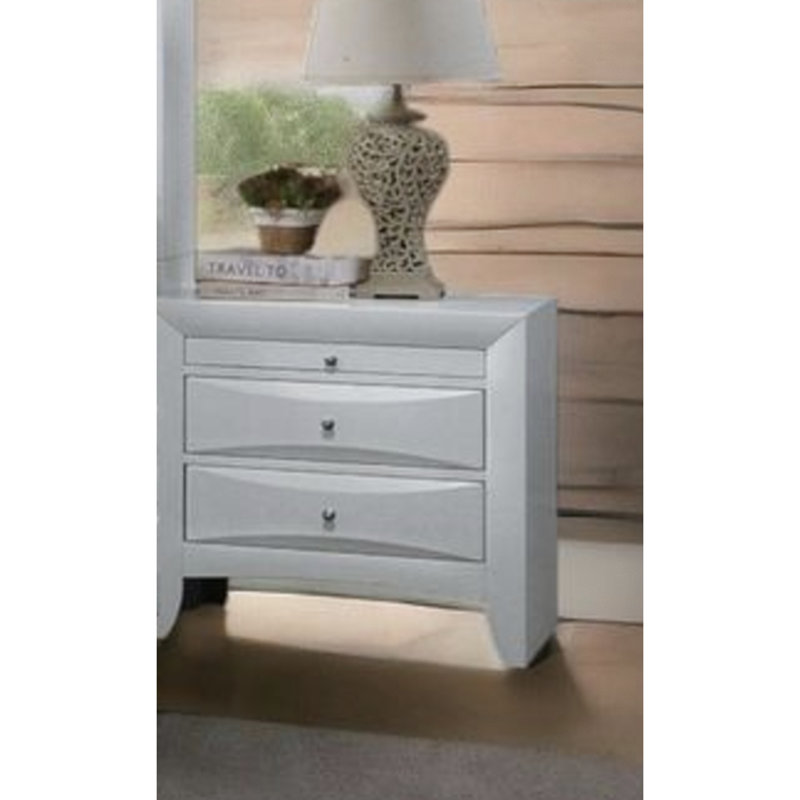 Table de chevet blanche avec rangement spacieux et design pratique