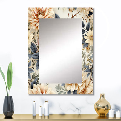 Joseph Antique Autumn Floral Elegance - miroir floral, miroir mural unique, impression sur métal