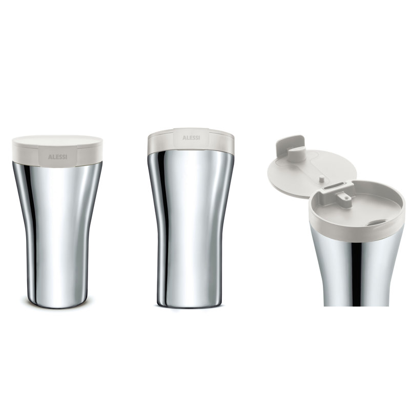 White Stainless Steel Double-Walled Travel Mug