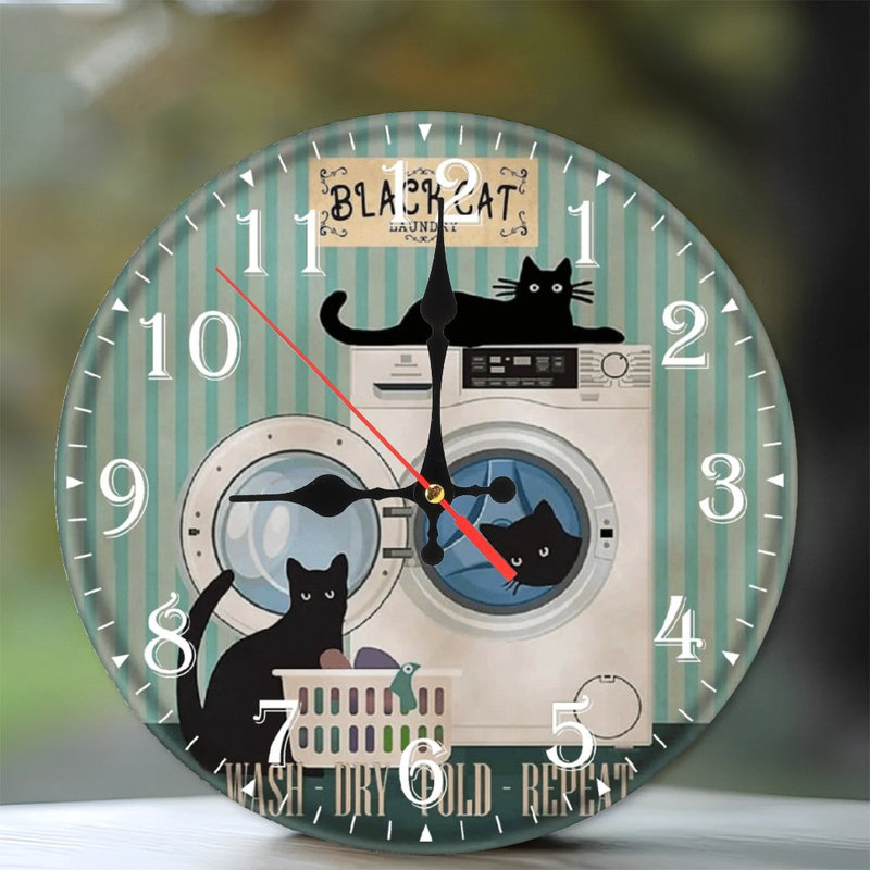 Horloge murale en bois 10 po, mouvement silencieux, à piles (piles AA non incluses), décor artistique, parfait pour les décorations