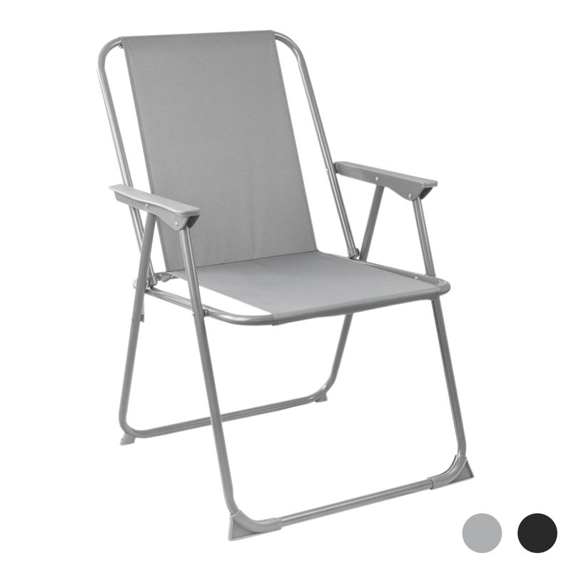 Harbour Housewares - Folding Metal Beach Chair, Grey