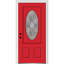 Petite porte d'entrée pré-suspendue ovale en fibre de verre 2 panneaux Grace Grace-183282009-183282004