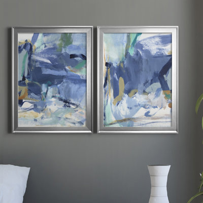 «Blue Room I», ensemble de 2 peintures sur toile encadrées