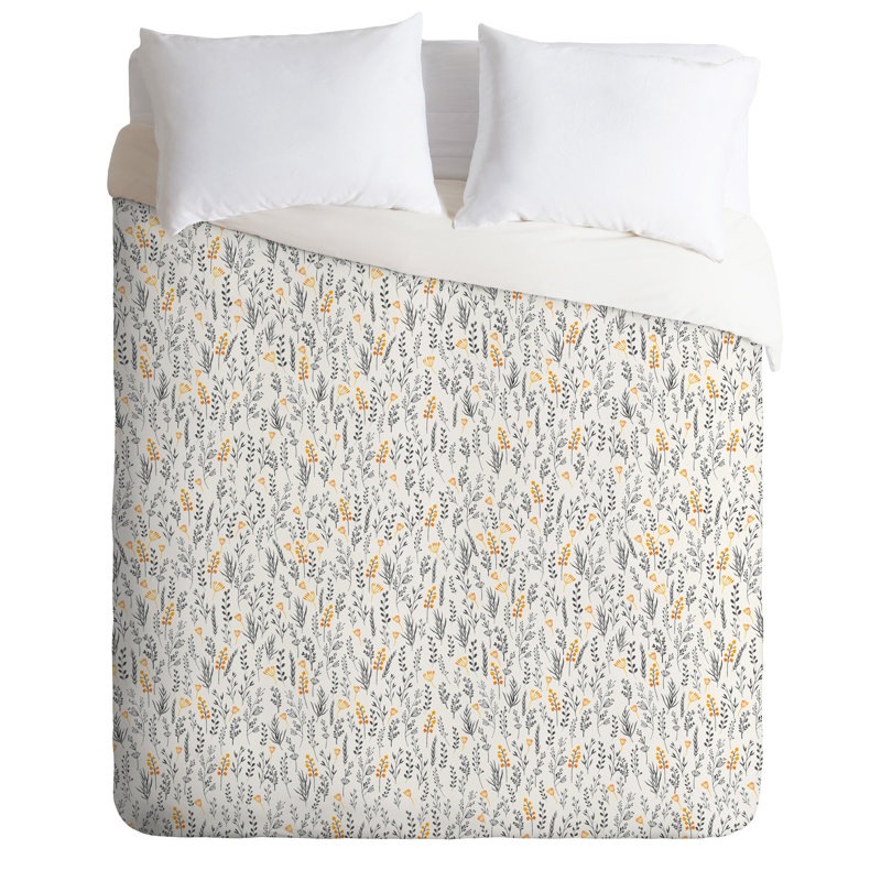 Polyester Floral Duvet Cover, Queen Duvet Cover + 2 Shams