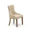 3 Piece Dining Set Contains a Rectangle Dining Room Table with Dropleaf and 2 Brown Linen Fabric Upholstered Parson Chairs, Linen White-344159448-344159428-344159429