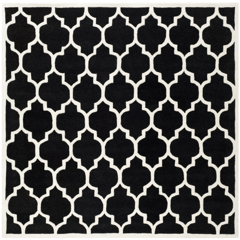 Carolene Hand Tufted Wool Geometric Rug, Square 7'