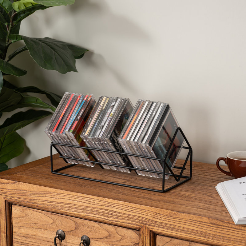 Support de rangement pour DVD et CD en fil métallique