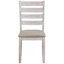 Assortiment de salle à manger 5 pièces - Table rectangulaire en bois et 4 chaises en tissu d'ameublement gris / blanc / brun
