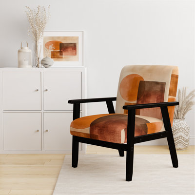 Chaise d'appoint abstraite transitionnelle moderne - Modern Geometric Flow II - Chaise en terre cuite Balance I