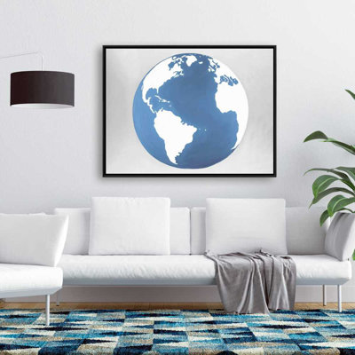The Earth - Bedroom Travel & Maps Framed Canvas Decor