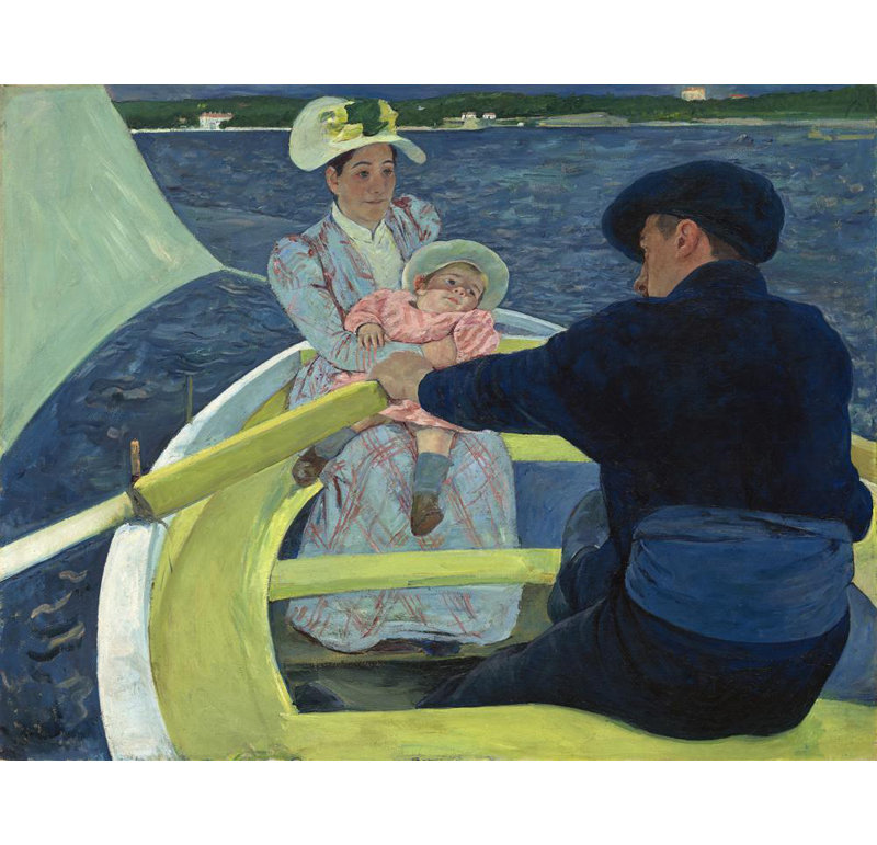 «The Boating Party» par Mary Cassatt - Art mural sur toile tendue avec châssis, H 48 po x l 33 po