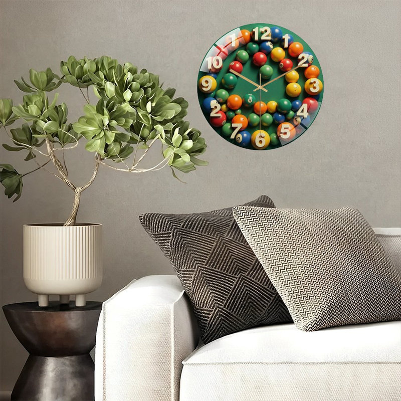 Horloge murale moderne en verre 12 ''