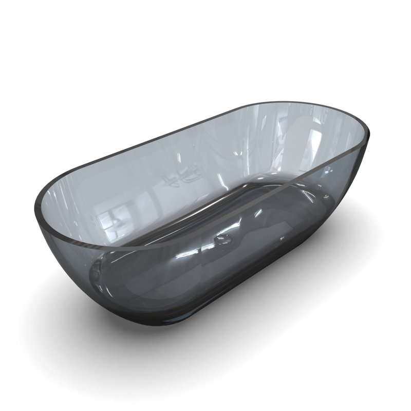 freestanding solid surface soaking bathtub