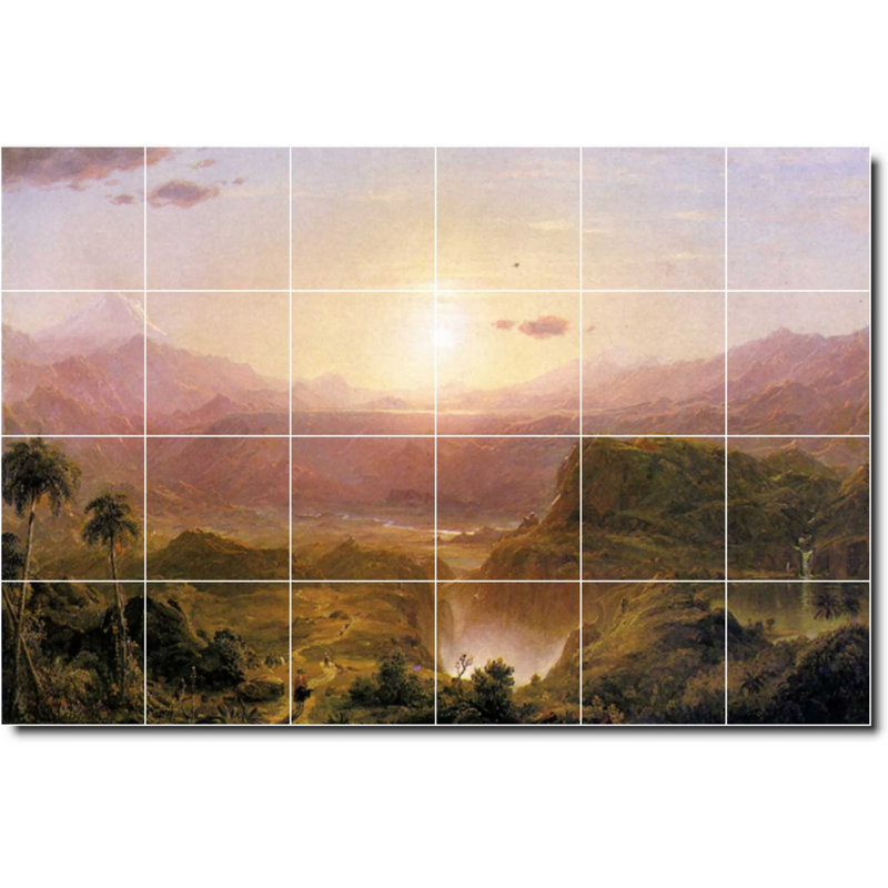 Carreau de céramique décorative 36 po x 24 po 6 po x 6 po, Paysage 01775