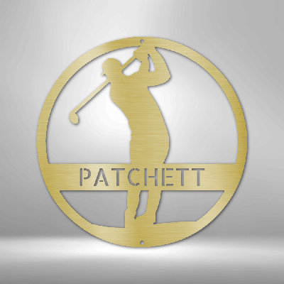 Personalized Golfer Monogram Steel Sign Steel Art Wall Metal Decor