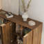 Buffet en bois moderne avec rangement, grand buffet cannelé avec tablettes réglables, crédence, console d'appoint-1269917160