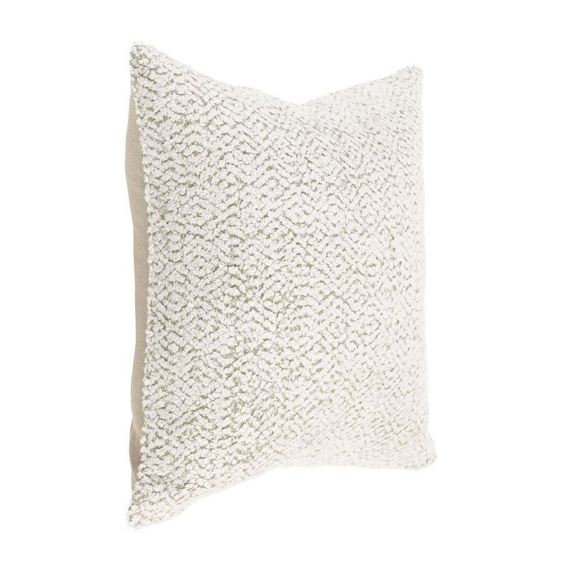 Coussin décoratif en mélange de lin 22 po Maris, ivoire, Duvet / plumes, Carré 22 po