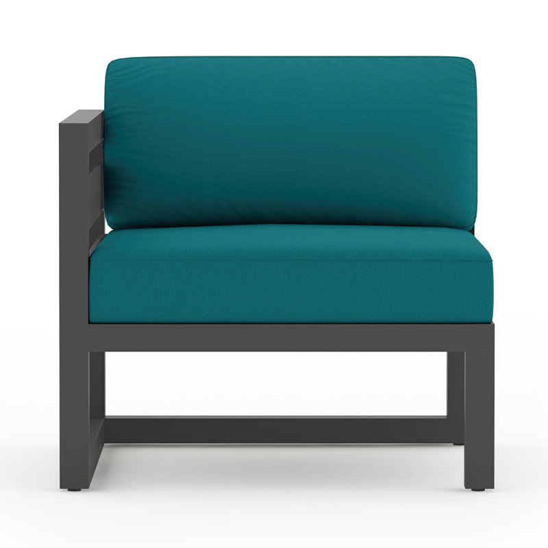 Avion Outdoor One Arm Lounge Chair, Canvas Charcoal Sunbrella® Canvas, Slate