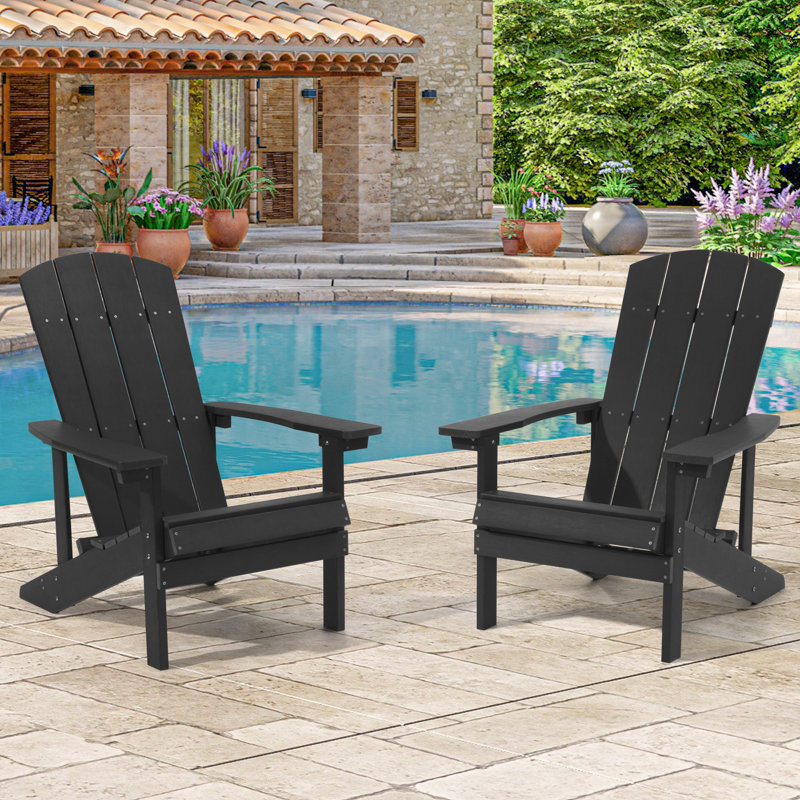 Bamma HIPS Adirondack Chair Weather Resistant, Black