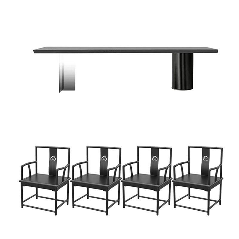 Table de salle à manger en bois de frêne massif, H 29,53 po x L 62,99 po x l 25,59 po