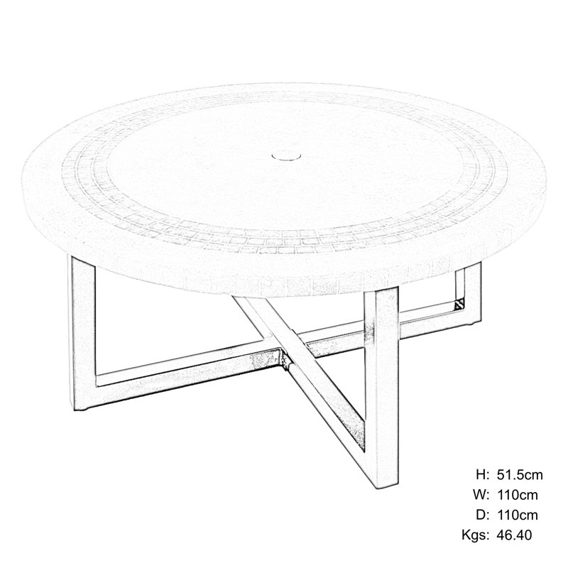 Kassia Cross Legs Coffee Table