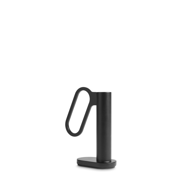 Who Goes There? Candlestick, Black, 5" H x 4" W 