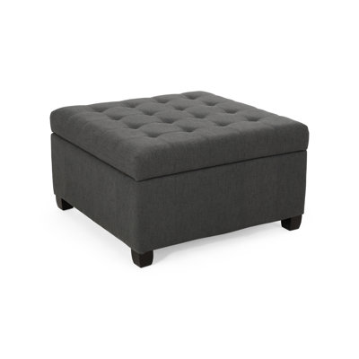 Dark Gray Fabric With Sophisticated Waffle And Large Storage Space, 31"X31"X18.6 Stitch Spacious Storage, 31" W X D 18.6" H