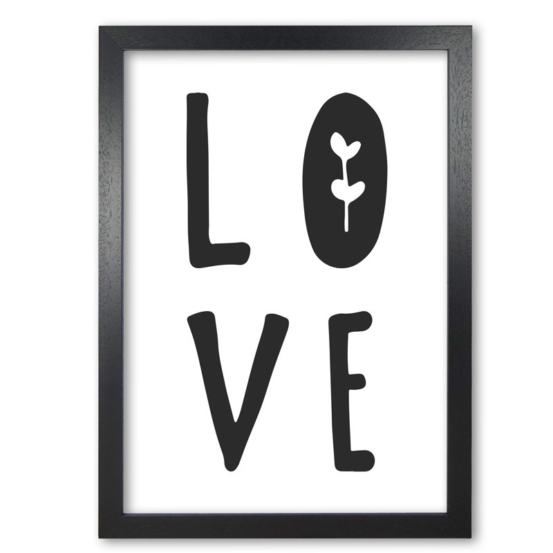 Love - Print, Black Grain Frame, 30 cm H x 21 cm W x 5 cm D