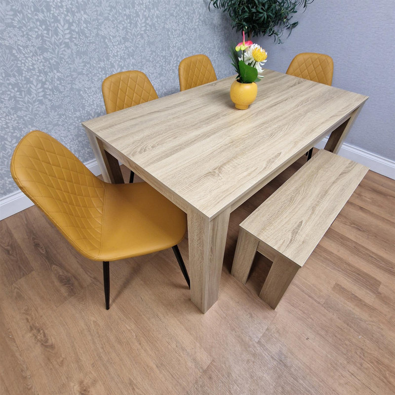 Nykayla 6 - Person Dining Set, Yellow