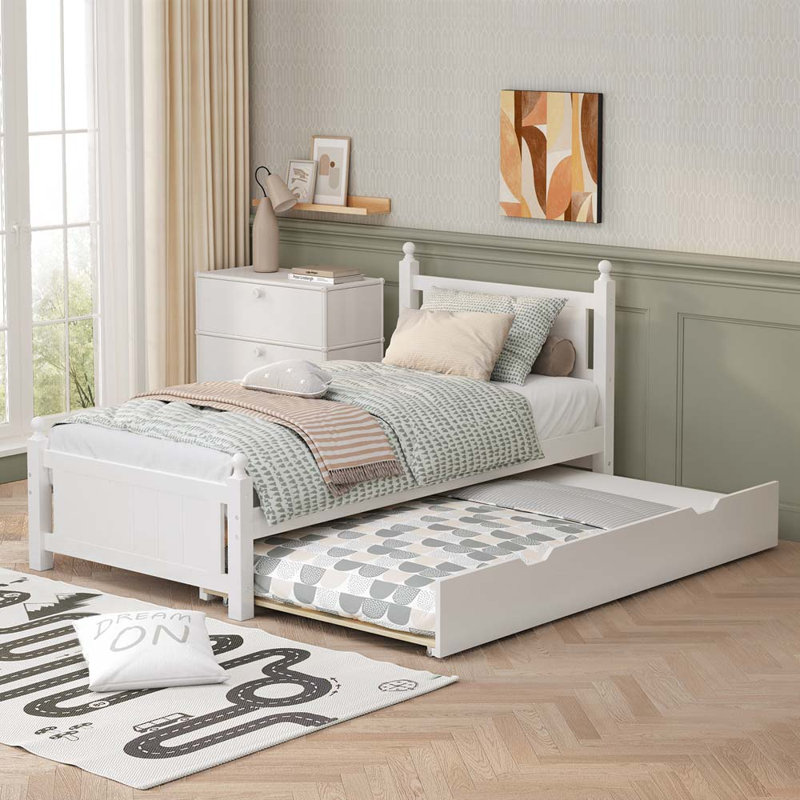 Lit plateforme avec rangement Miltona, Lit simple