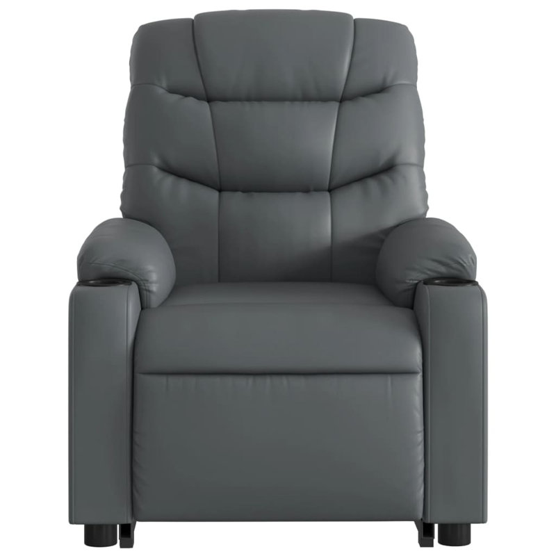 Fauteuil inclinable massant en simili-cuir, Similicuir gris