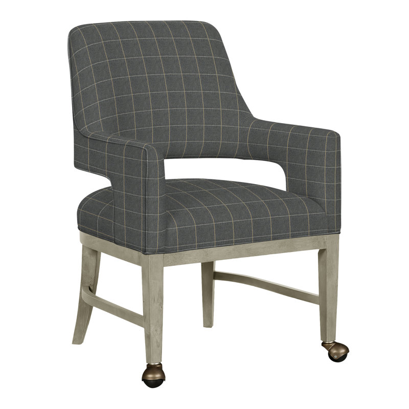 Chaise avec accoudoirs Josie Grande, Perigold Youngman Zinc, Amande chamois
