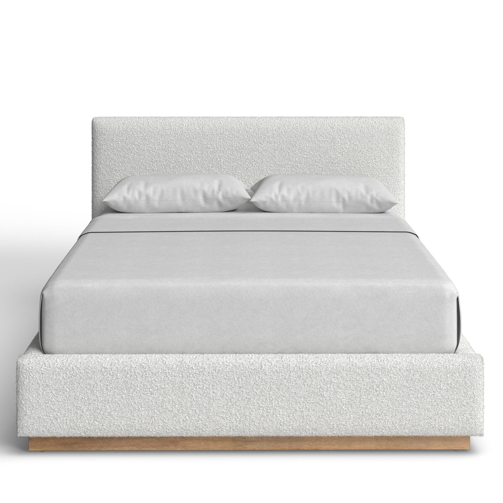 Drago Upholstered Platform Bed, Cream Boucle, King