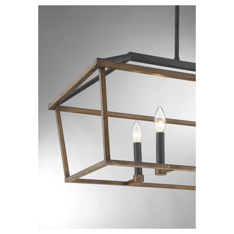 Sarmila 6-Light Linear Chandelier in Whiskey Wood