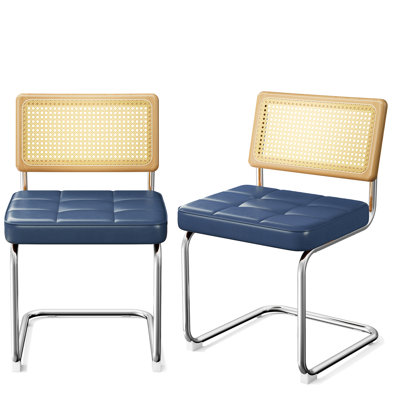 Ergonomic Comfort Leather Mid-century Dining Chairs For Dining Room & Kitchen