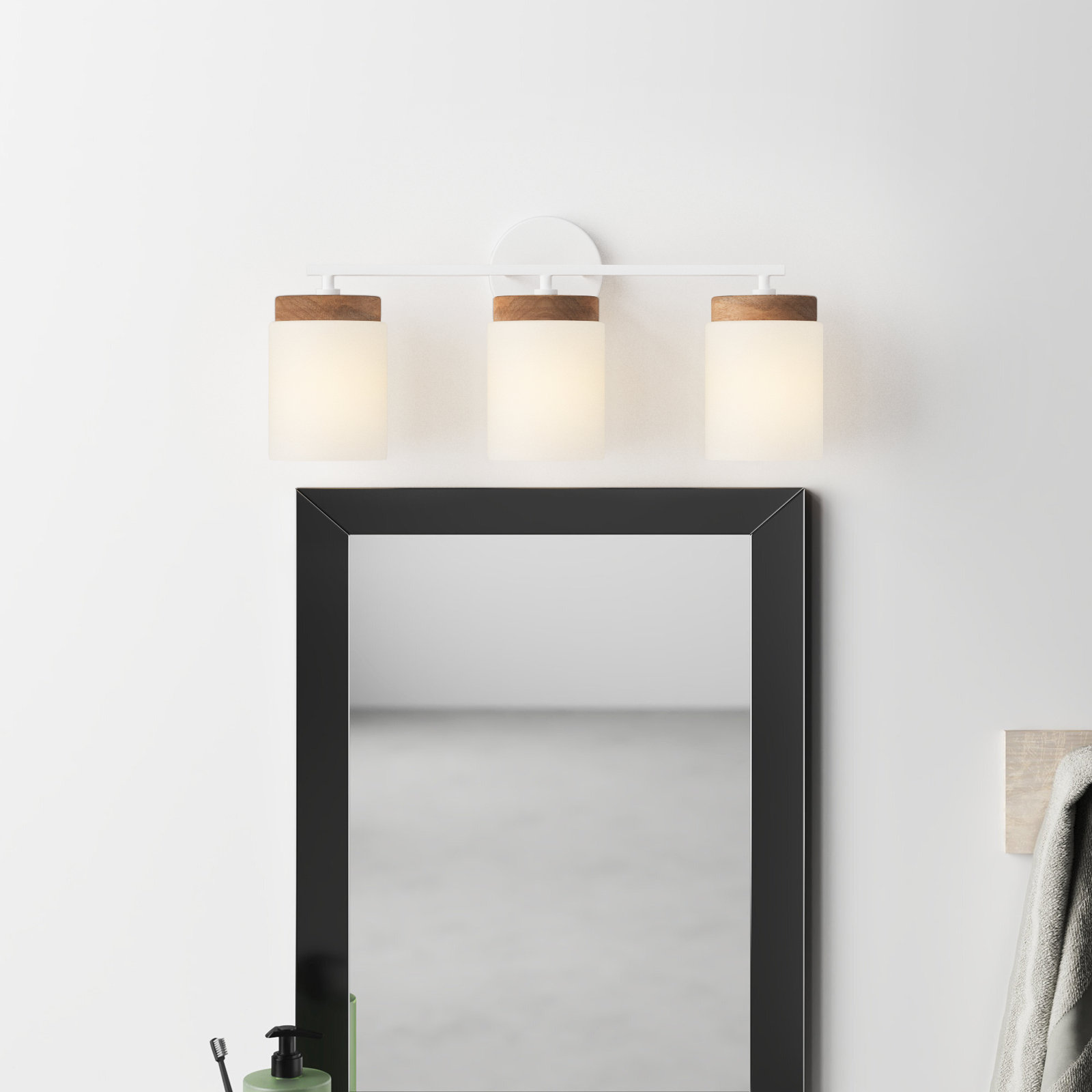 Donal 3 Light Frosted Dimmable Vanity Light