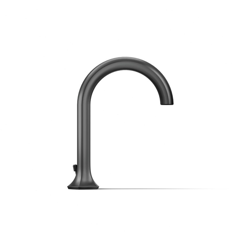 Occasion Sink with Cane Design Single Hole Bathroom Faucet with Drain Assembly, Matte Black
