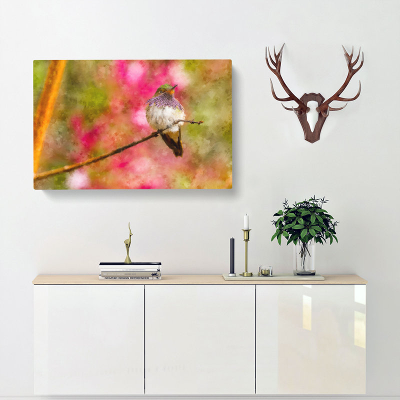 Hummingbird - Wrapped Canvas Painting, 50cm H x 76cm W x 3cm D