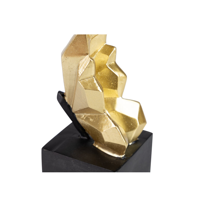 Resin Tabletop / Centrepiece Candlestick, Black/Golden