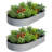Metal Outdoor Raised Garden Bed, Oval Type, Galvanized Frosted Silver, 8x4x1ft-948129628