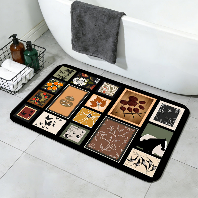Non-Slip Thin Bathroom Mats Machine Washable, 36" L x 24" W