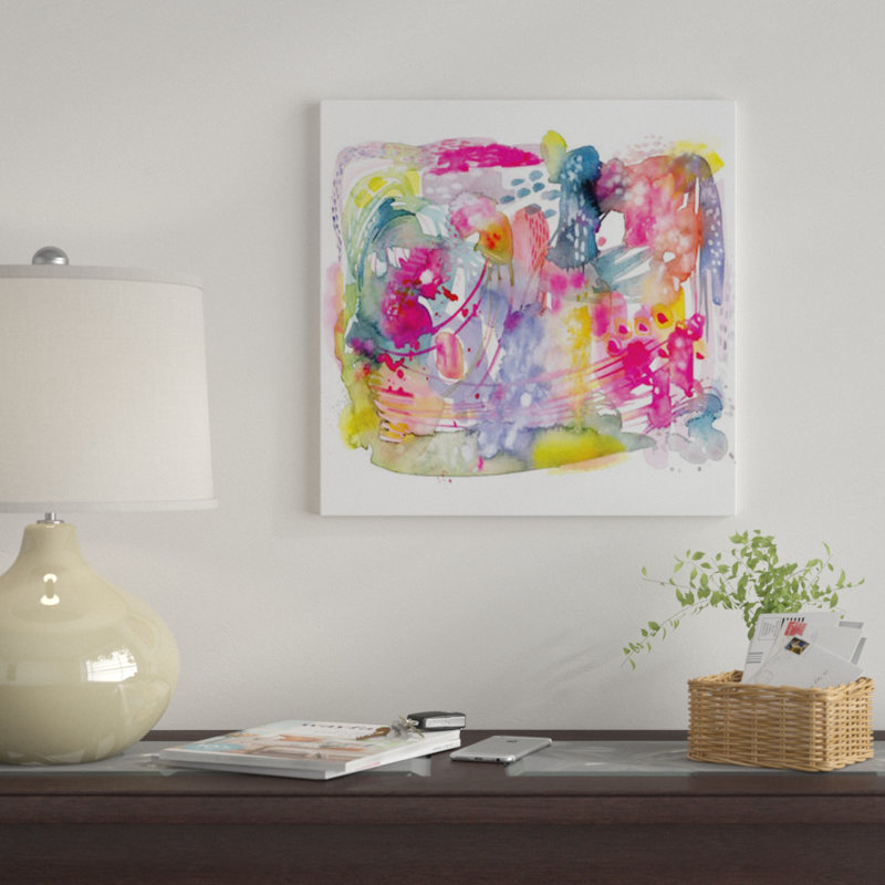 « color chaos » par stéphanie corfee, impression sur toile, H 18 po x l 18 po x P 1,5 po, Toile avec cadre noir, Pas de tapis