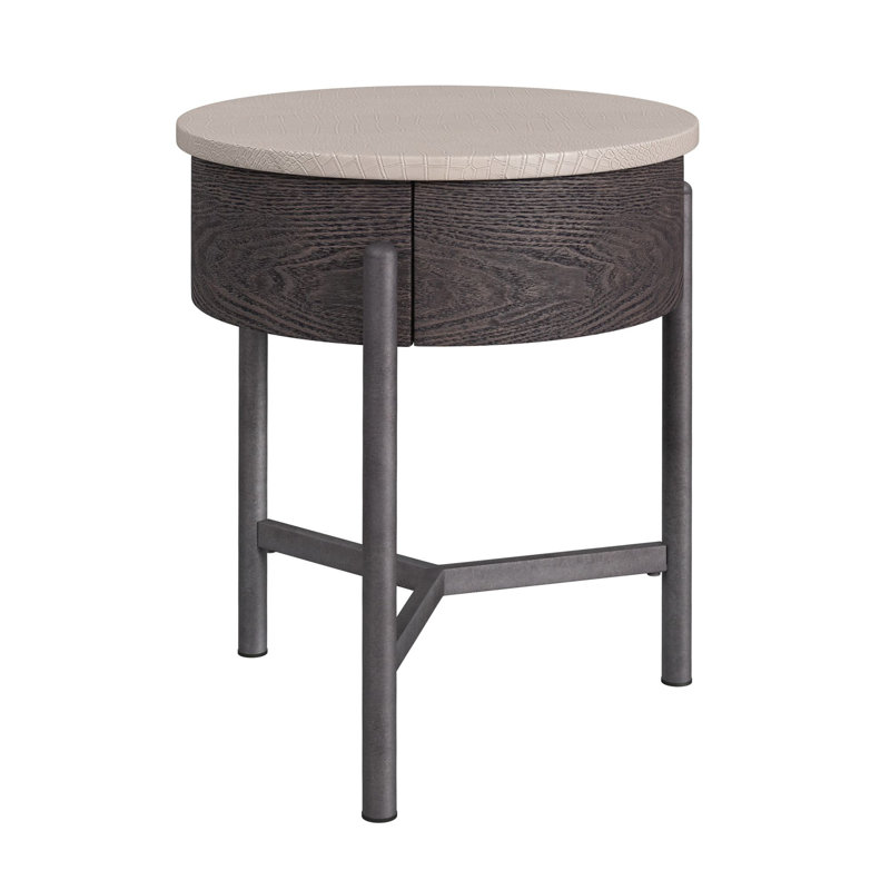Ensemble de tables d'appoint 2 pièces Nica en blanc et brun - Table basse et table de bout Nica